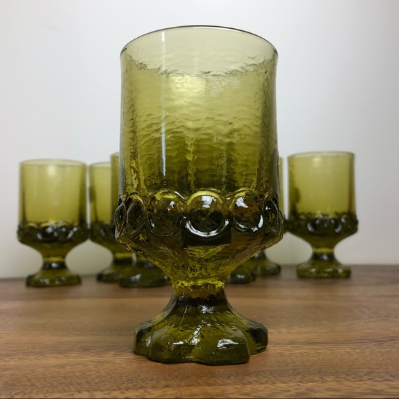 Franciscan Crystal Medeira Green Wine Glasses
